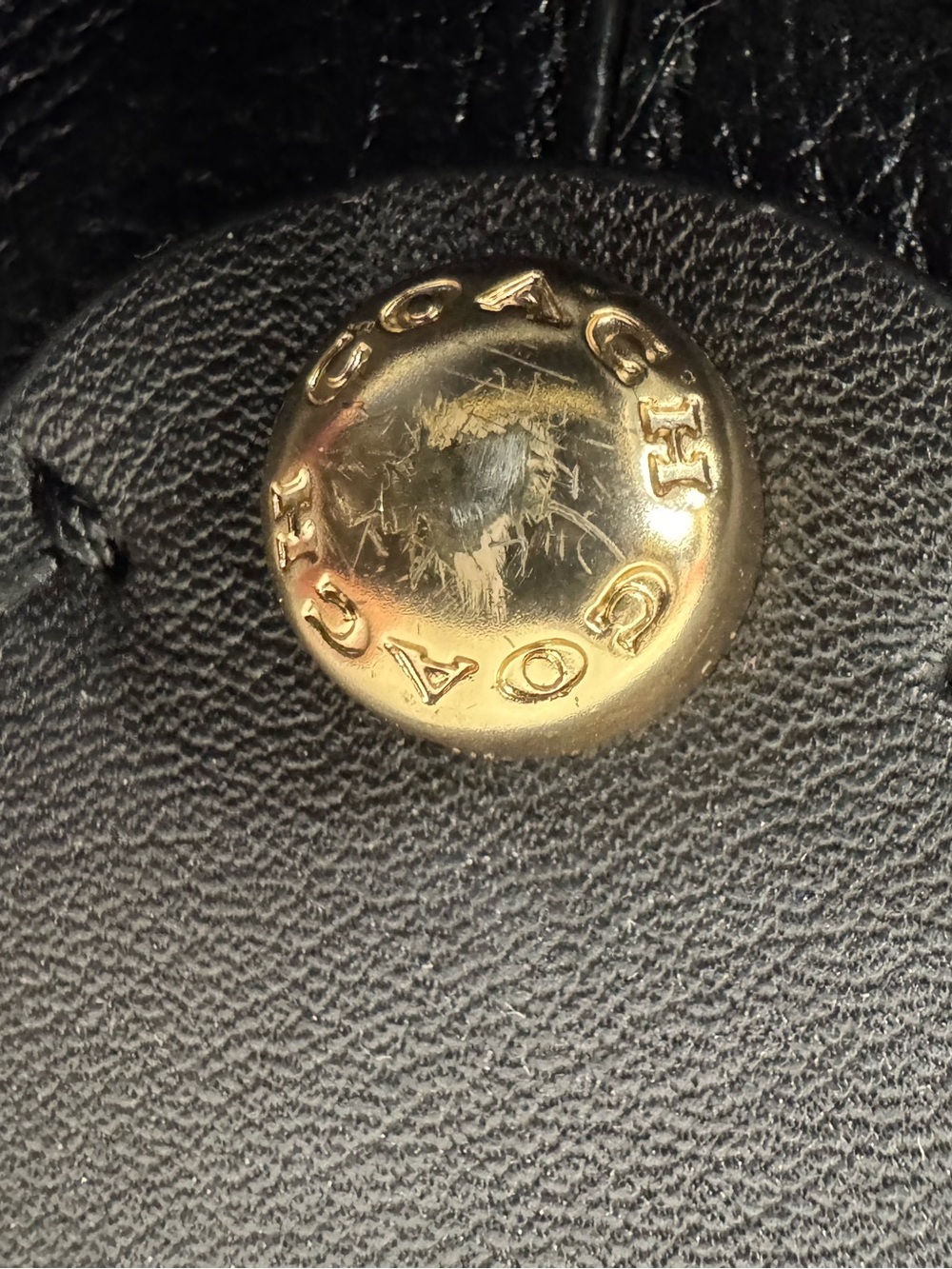 Coach Black Leather Satchel with Gold Hardware and Detachable Strap - Picture 13 of 16